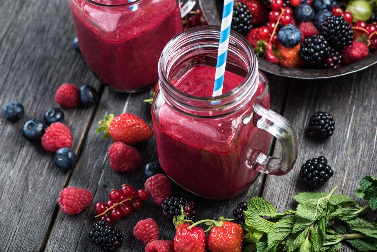 Beerensmoothie aus Wurzers Heidelbeerenin Bodensdorf bei Wieselburg im Mostviertel in Niederösterreich