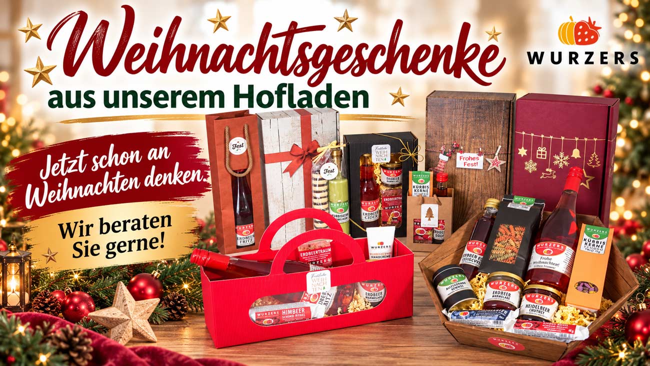 Regionale Weihnachtsgeschenke Geschenkideen von Wurzers Genuss- und Erlebnishof in Bodensdorf bei Wieselburg